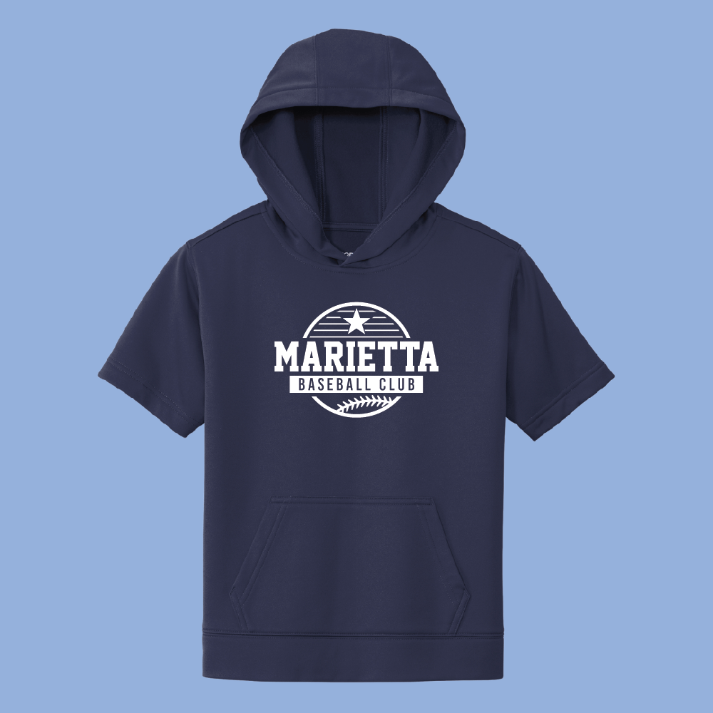 Sport-Tek® Youth Sport-Wick® Fleece Short Sleeve Hooded Pullover. YST251