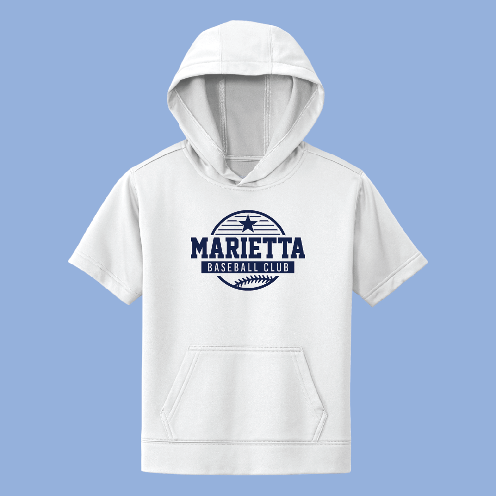 Sport-Tek® Youth Sport-Wick® Fleece Short Sleeve Hooded Pullover. YST251