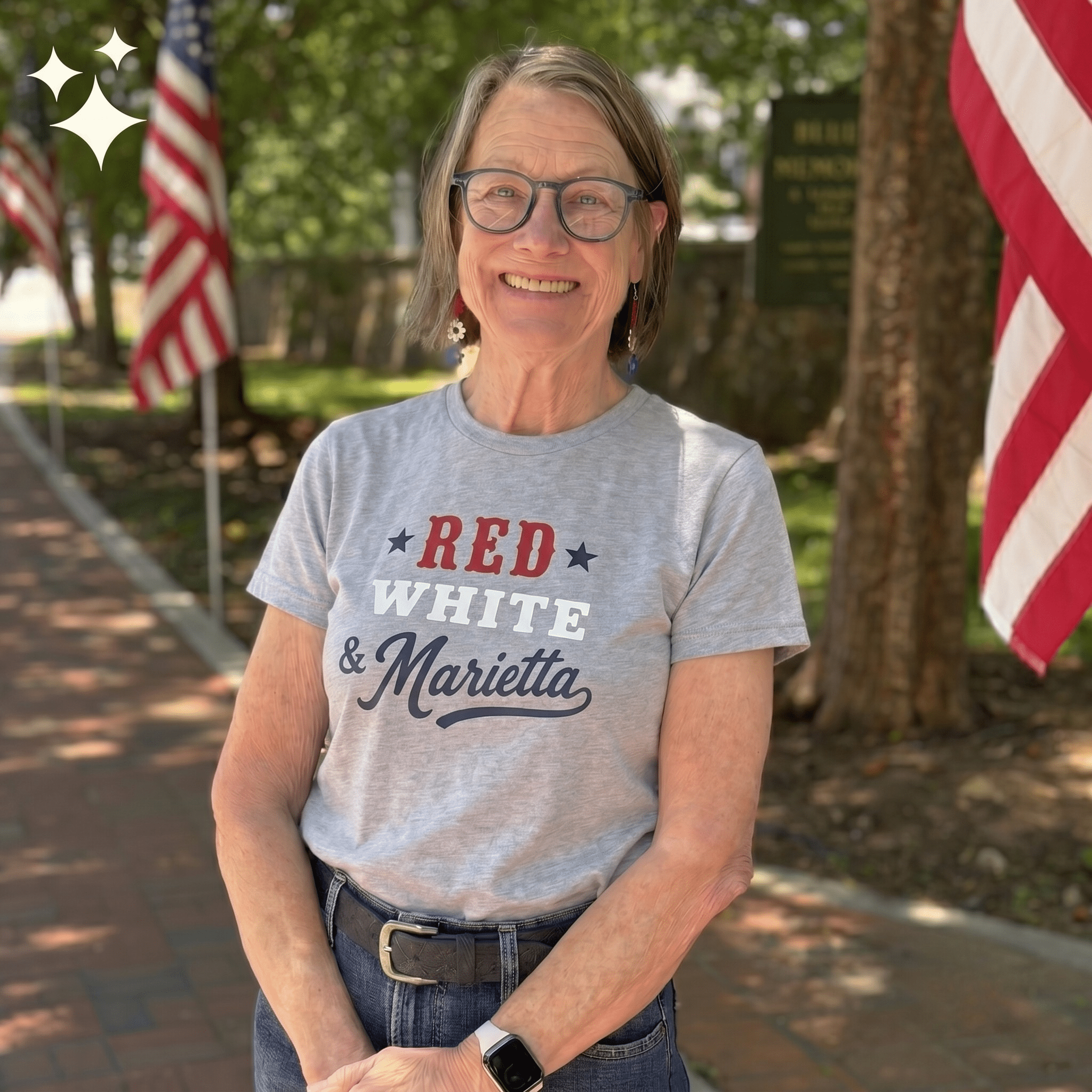 Red, White and Marietta Unisex Heather Tee