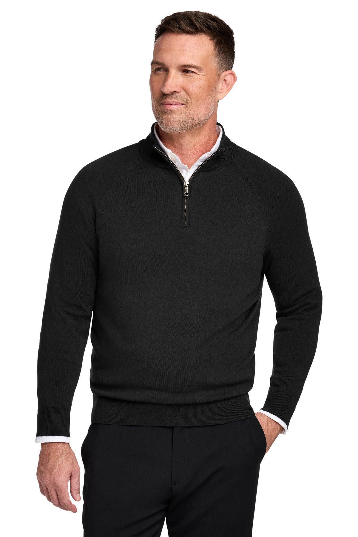 Brooks Brothers ®  Cotton Stretch 1/4-Zip Sweater BB18402