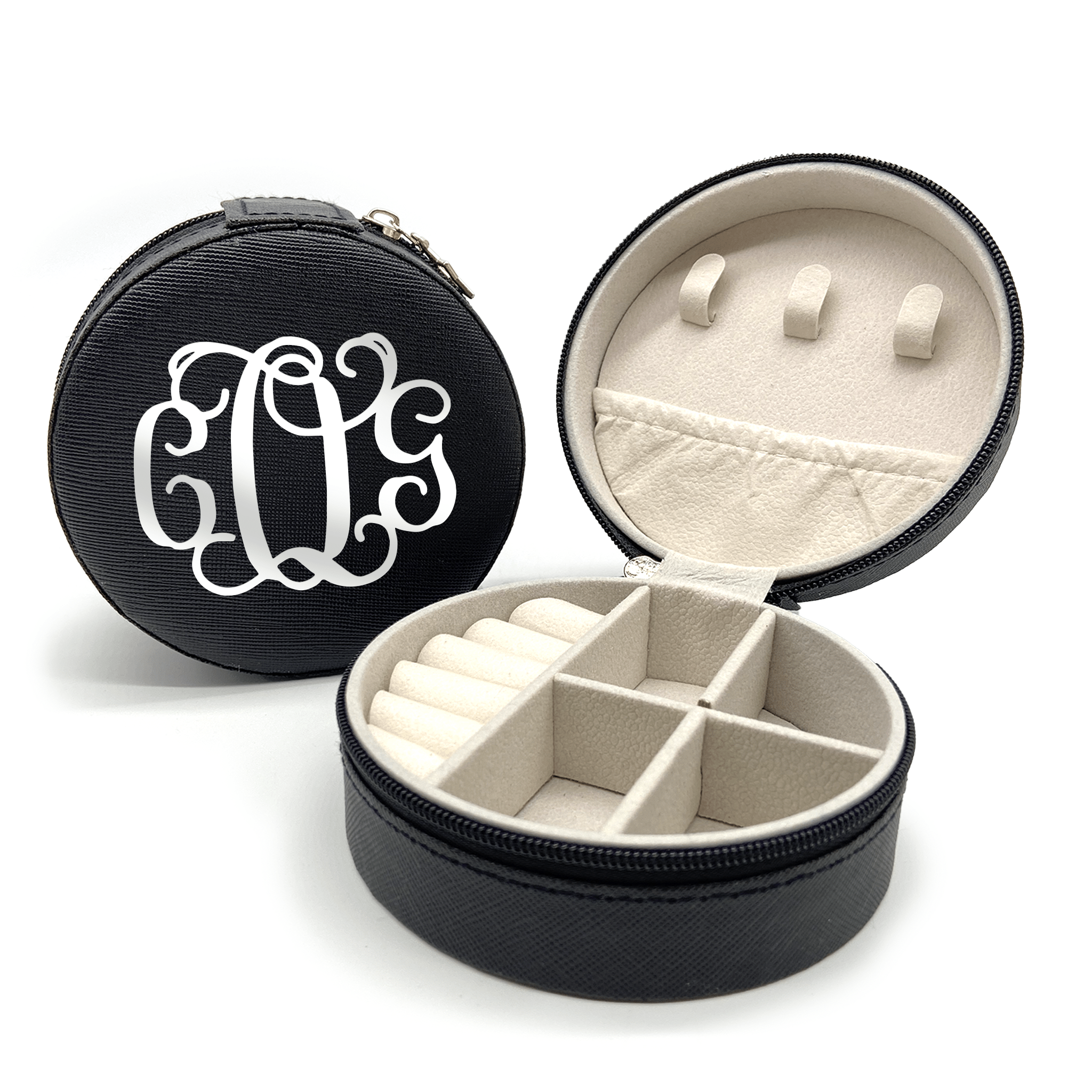 Black Vegan Leather Jewelry Case