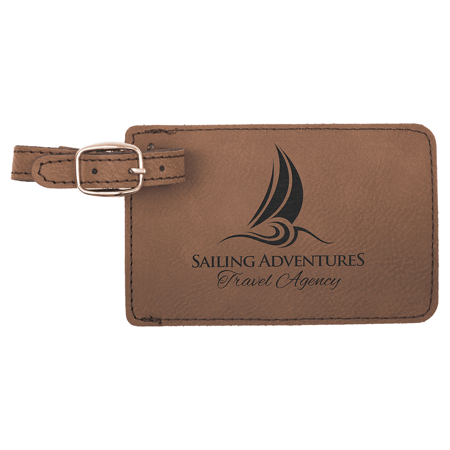 4 1/4" x 2 3/4" Laserable Leatherette Luggage Tag