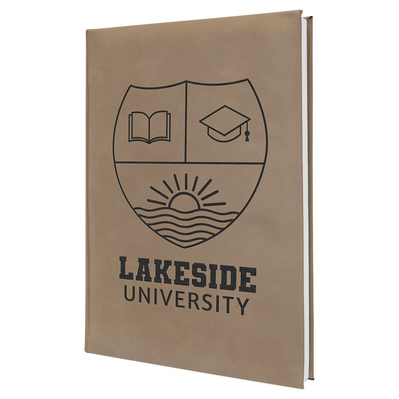7" x 9 3/4" Laserable Leatherette Journal with Lined Notepad