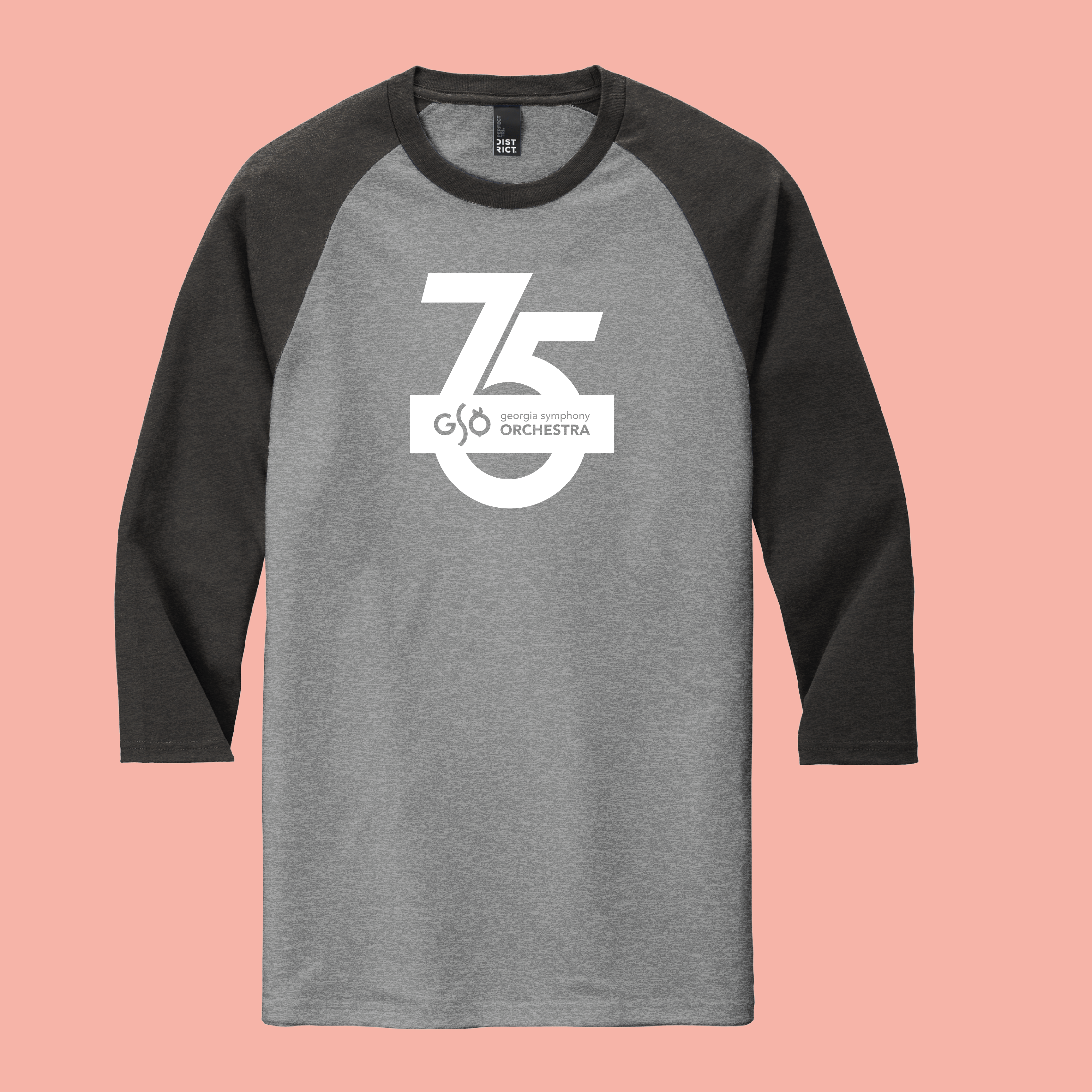 GSO 75th Anniversary Baseball Tee, Black Frost/Gray Frost