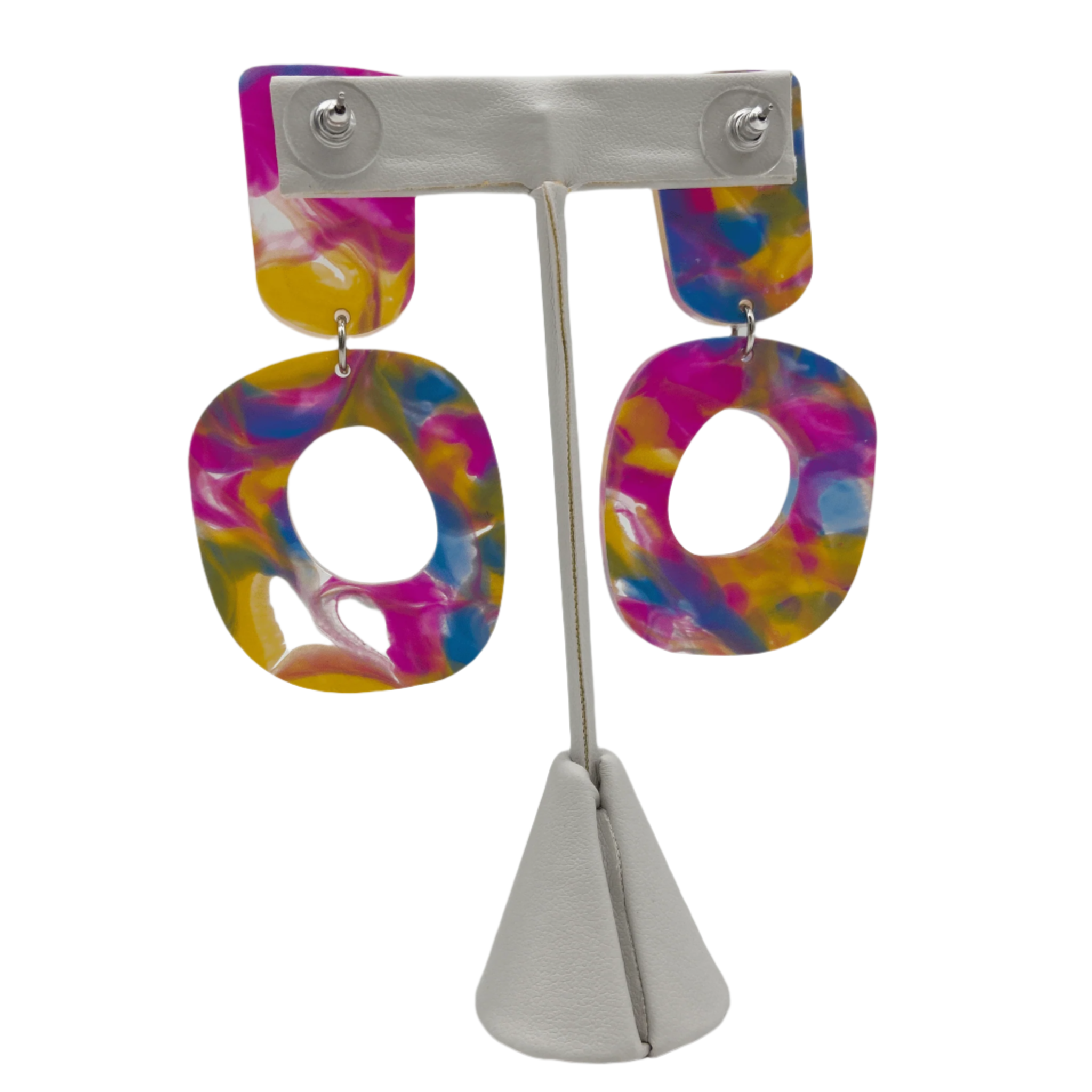 Groovy Pink Acrylic Earrings