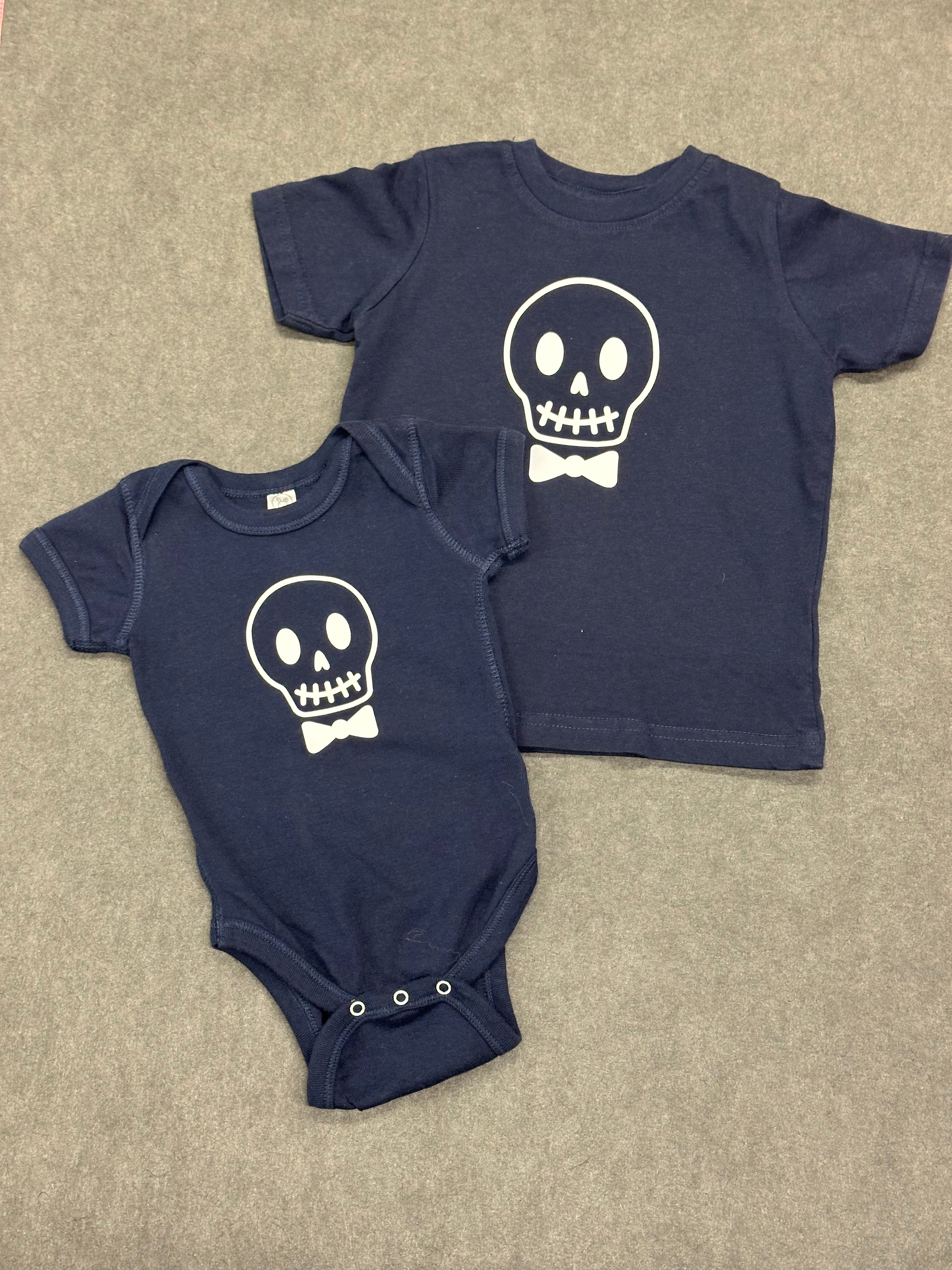 Kids' Graphic Bodysuit or T-Shirt with Blue Skull