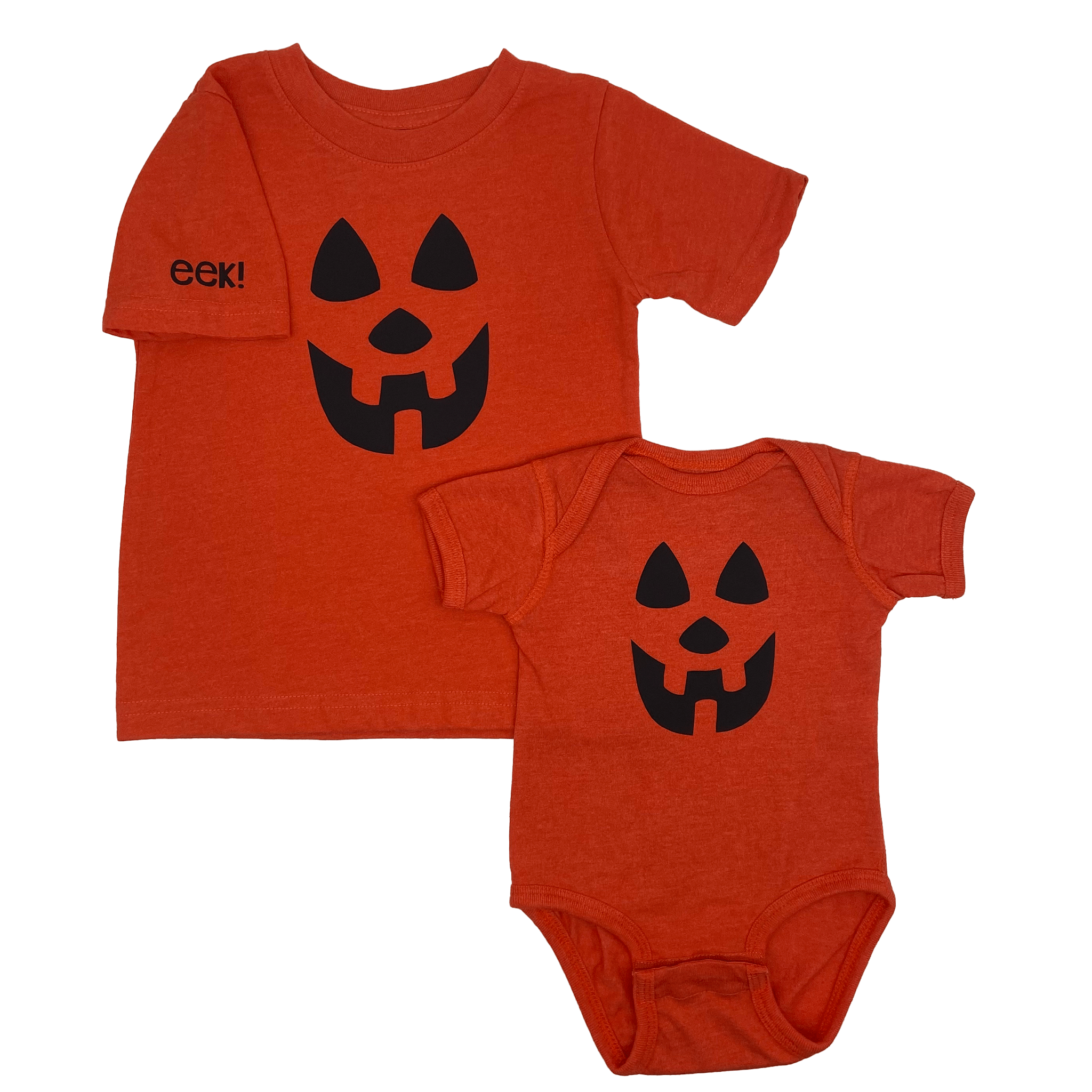 Kids' Orange Graphic Onesie or T-Shirt with Jack-O-Lantern