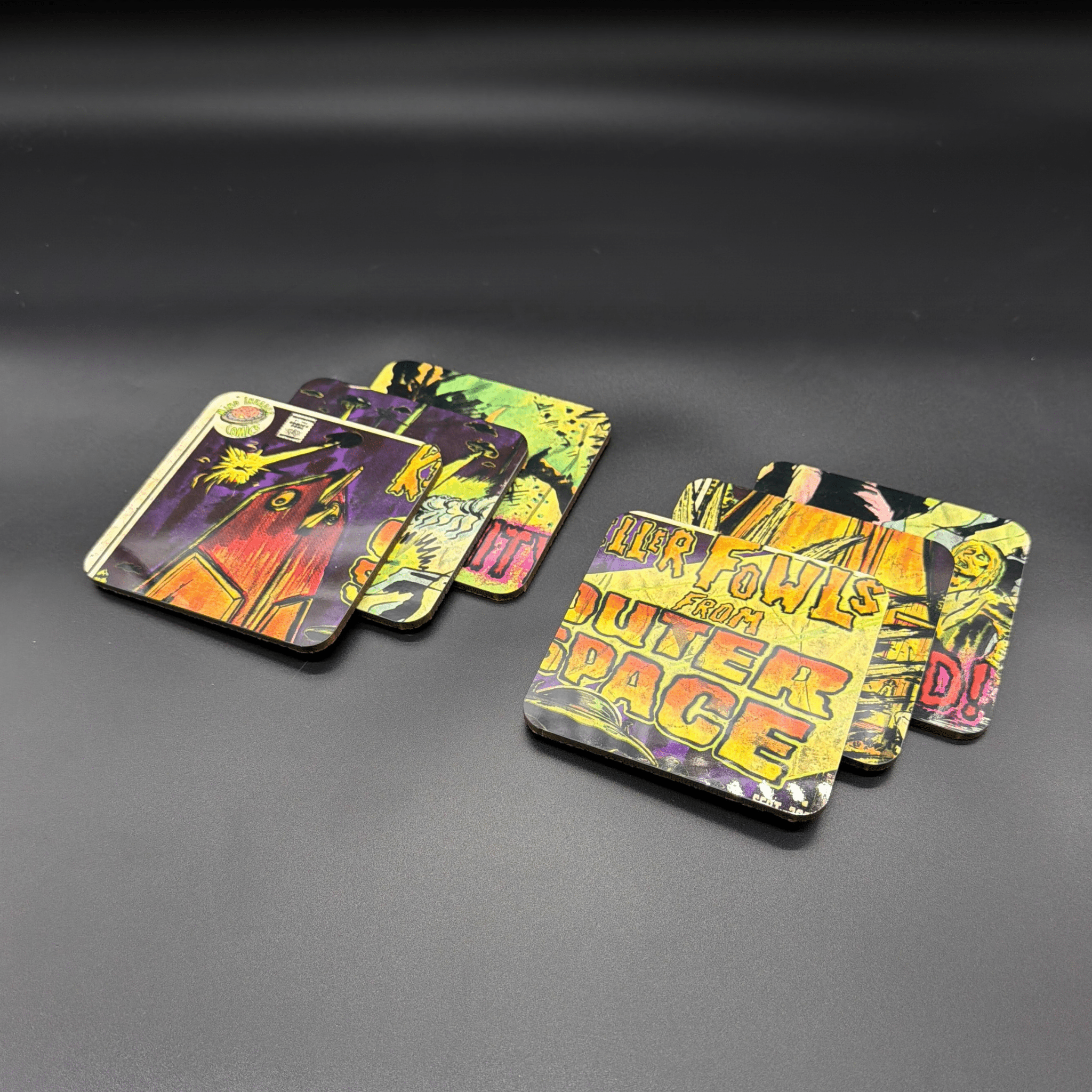 KILLER FOWLS FROM OUTER SPACE Poster Coasters (Set of 6)