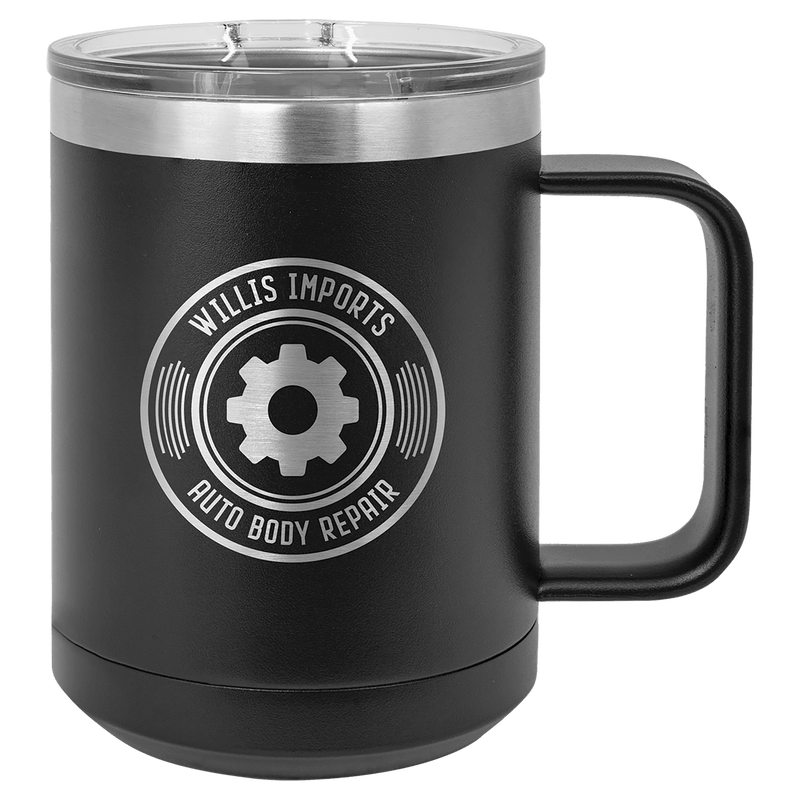 Black Polar Camel 15 oz. Vacuum Insulated Mug with Slider Lid