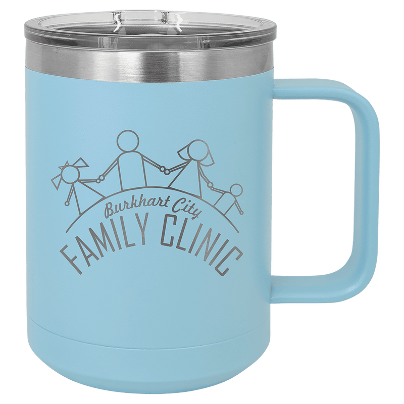 Light Blue Polar Camel 15 oz. Vacuum Insulated Mug with Slider Lid