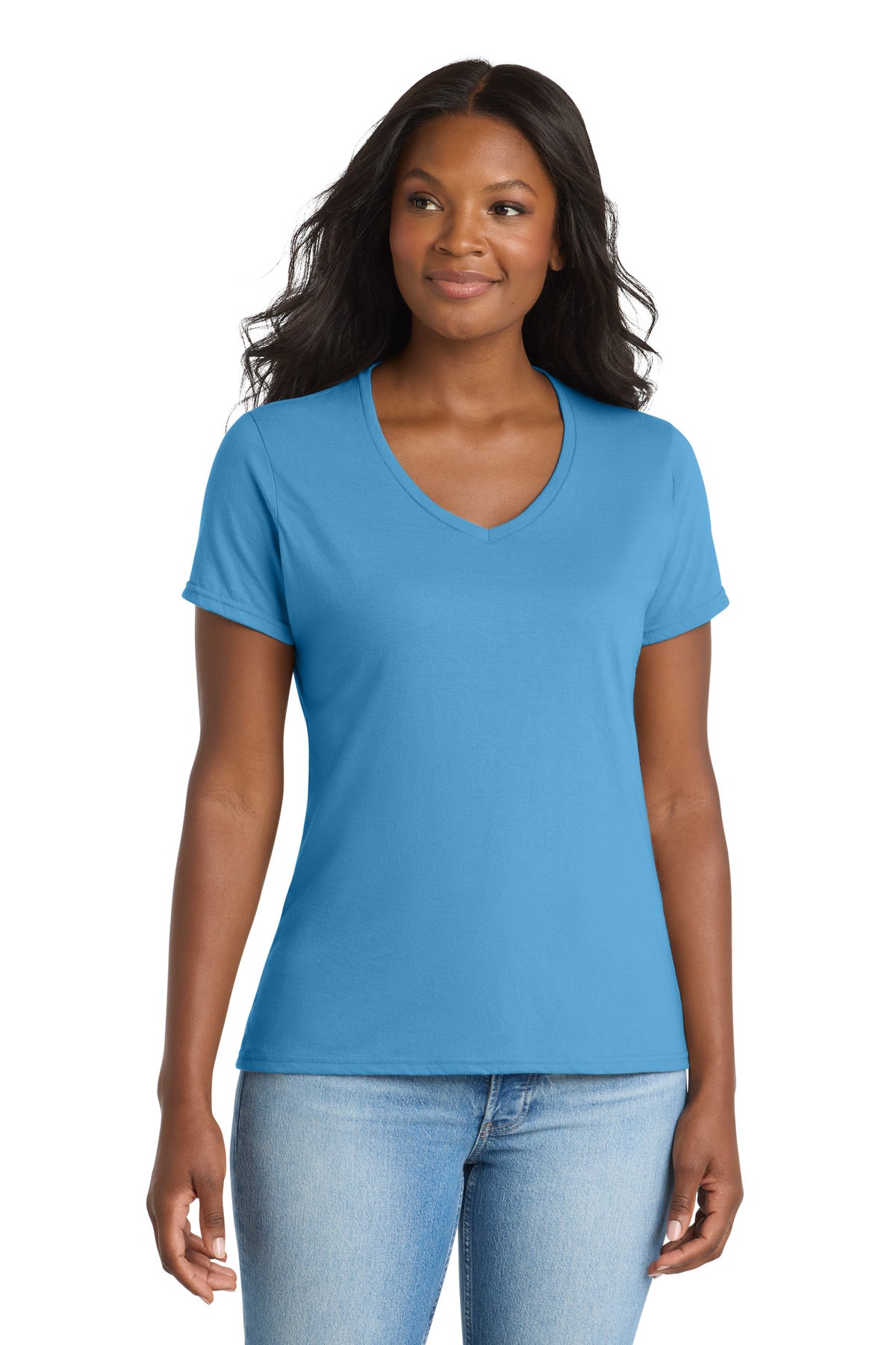 Port & Co ®  Women's Performance Blend V-Neck Tee. LPC381V