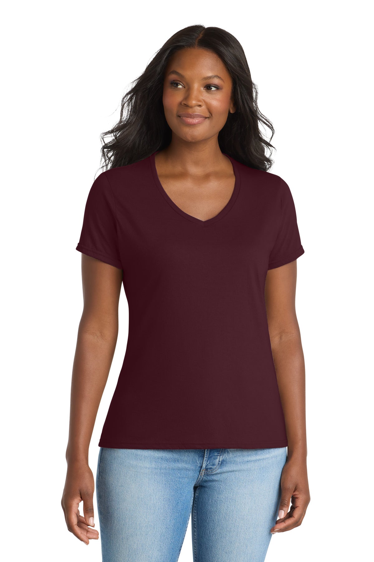 Port & Co ®  Women's Performance Blend V-Neck Tee. LPC381V