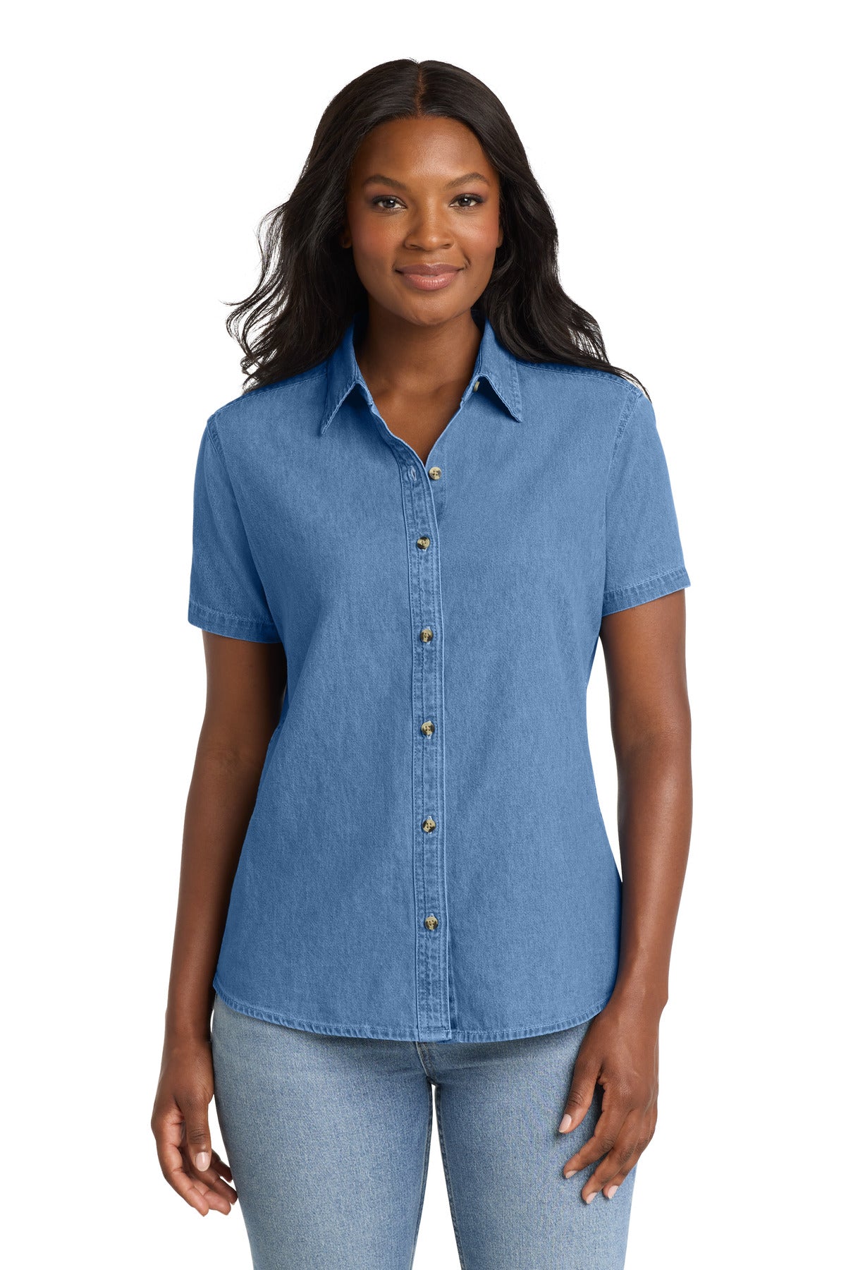 Port & Co ™  Women's Short Sleeve Value Denim Shirt.  LSP11