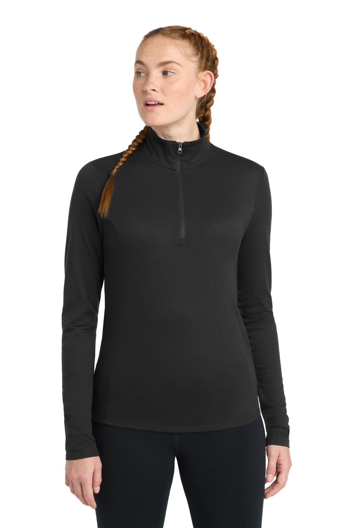 Sport-Tek  ®  Women's PosiCharge  ®  Tri-Blend Wicking 1/4-Zip Pullover. LST407