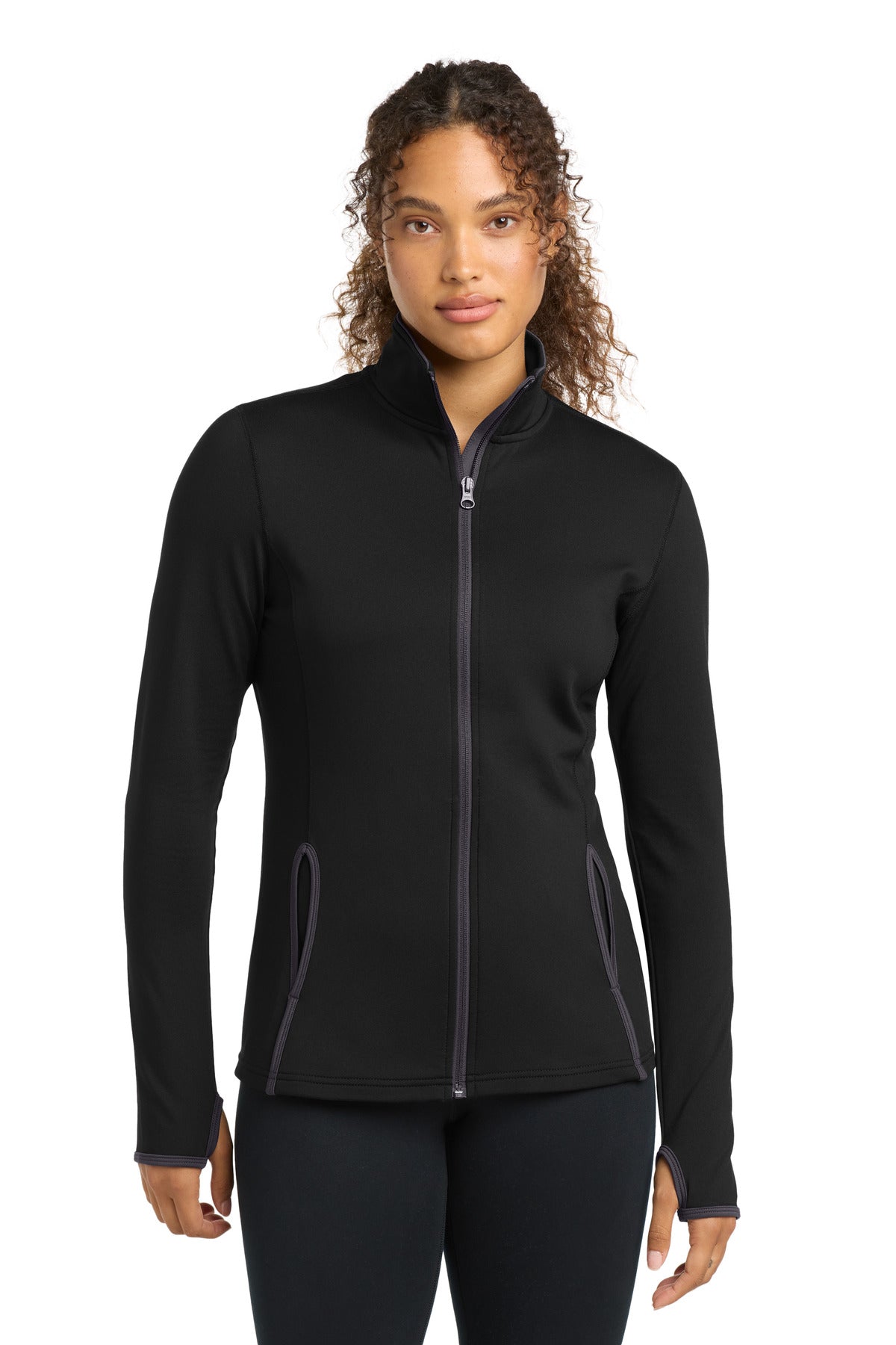 Sport-Tek ®  Women's Sport-Wick ®  Stretch Contrast Full-Zip Jacket.  LST853