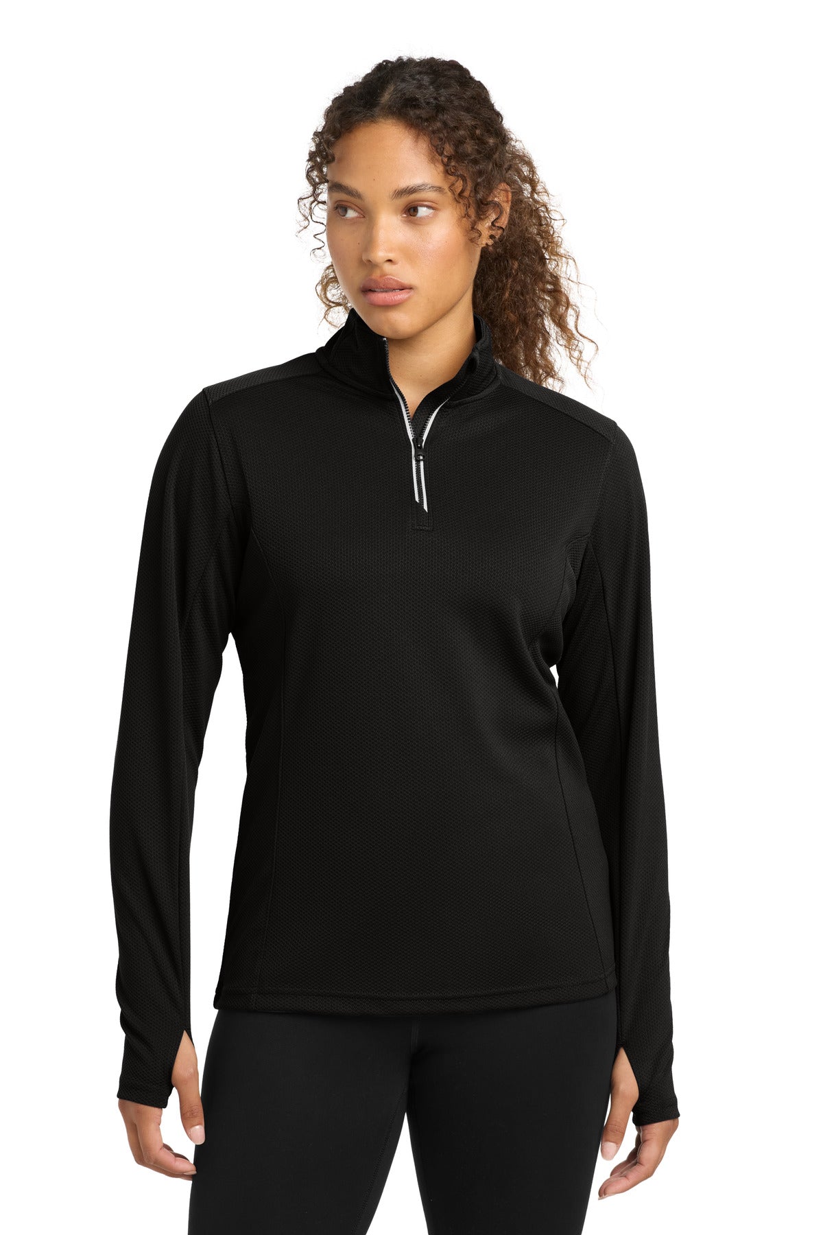 Sport-Tek ®  Women's Sport-Wick ®  Textured 1/4-Zip Pullover.  LST860