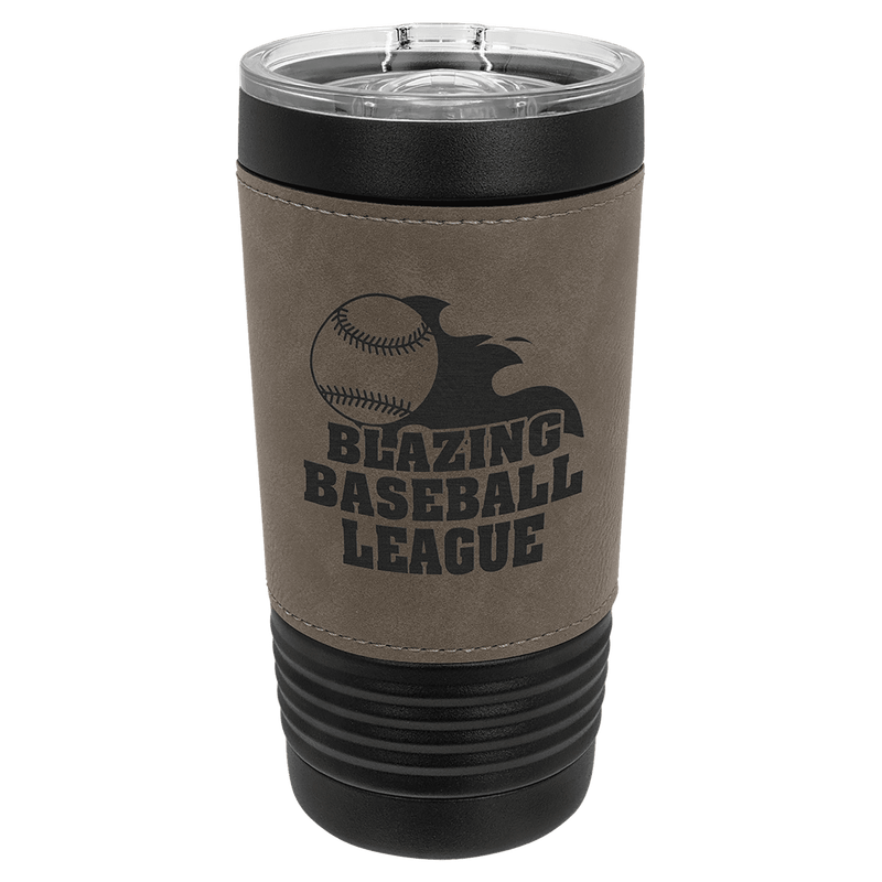 Black Gray Polar Camel 20 oz. Leatherette Tumbler with Slider Lid