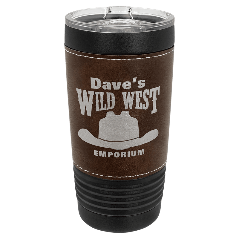 Black Rustic Polar Camel 20 oz. Leatherette Tumbler with Slider Lid