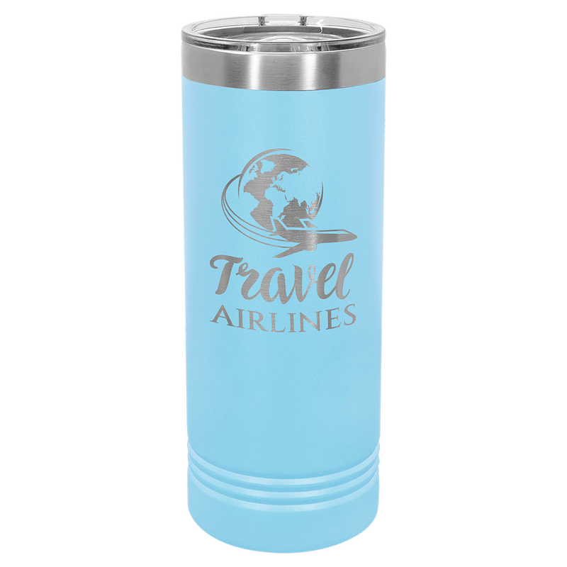 Light Blue Polar Camel 22 oz. Skinny Tumbler with Slider Lid