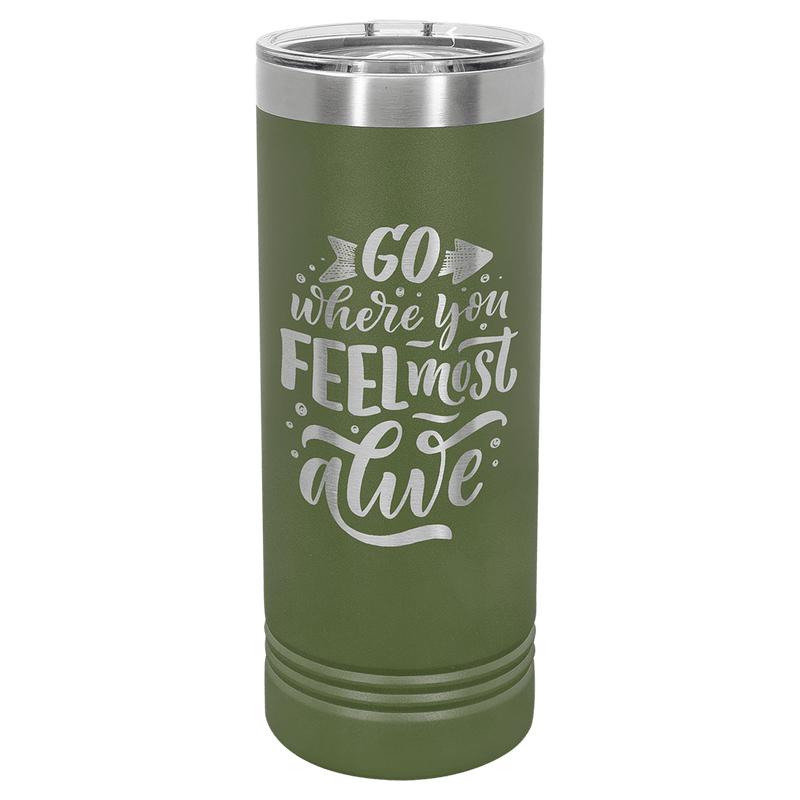 Olive Green Polar Camel 22 oz. Skinny Tumbler with Slider Lid