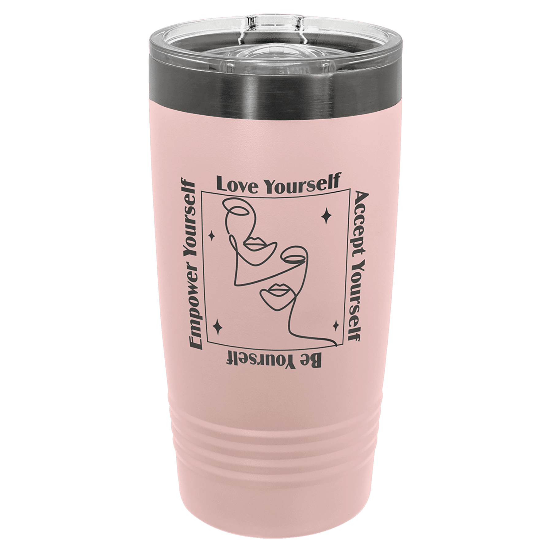 Polar Camel 20 oz. Blush/Ghost ION-Plated Ringneck Tumbler with Slider Lid