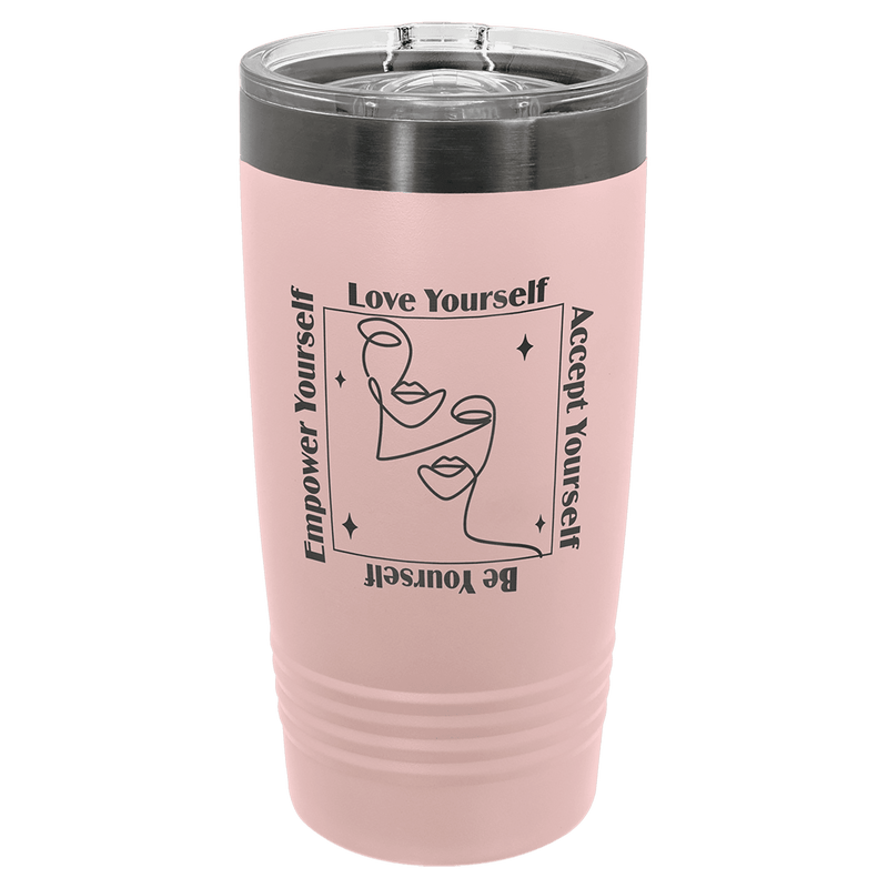 Polar Camel 20 oz. Blush/Ghost ION-Plated Ringneck Tumbler with Slider Lid