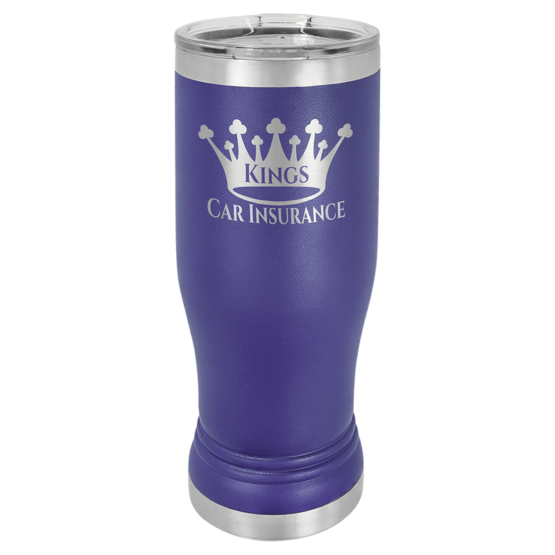 Purple 14 oz. Polar Camel Pilsner with Clear Lid
