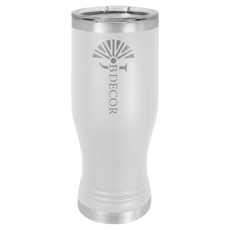 White Polar Camel 20 oz Pilsner with Clear Lid