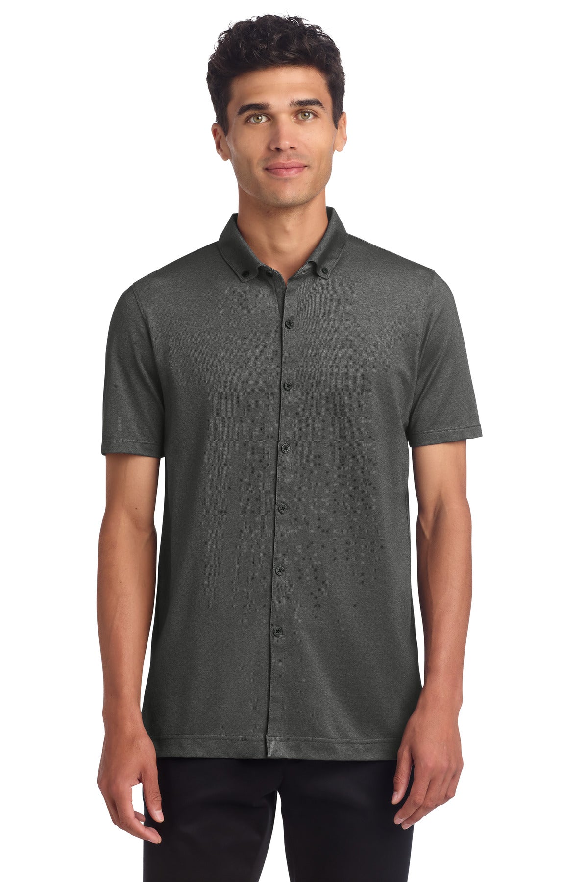 Mercer+Mettle ®  Stretch Pique Full-Button Polo MM1006
