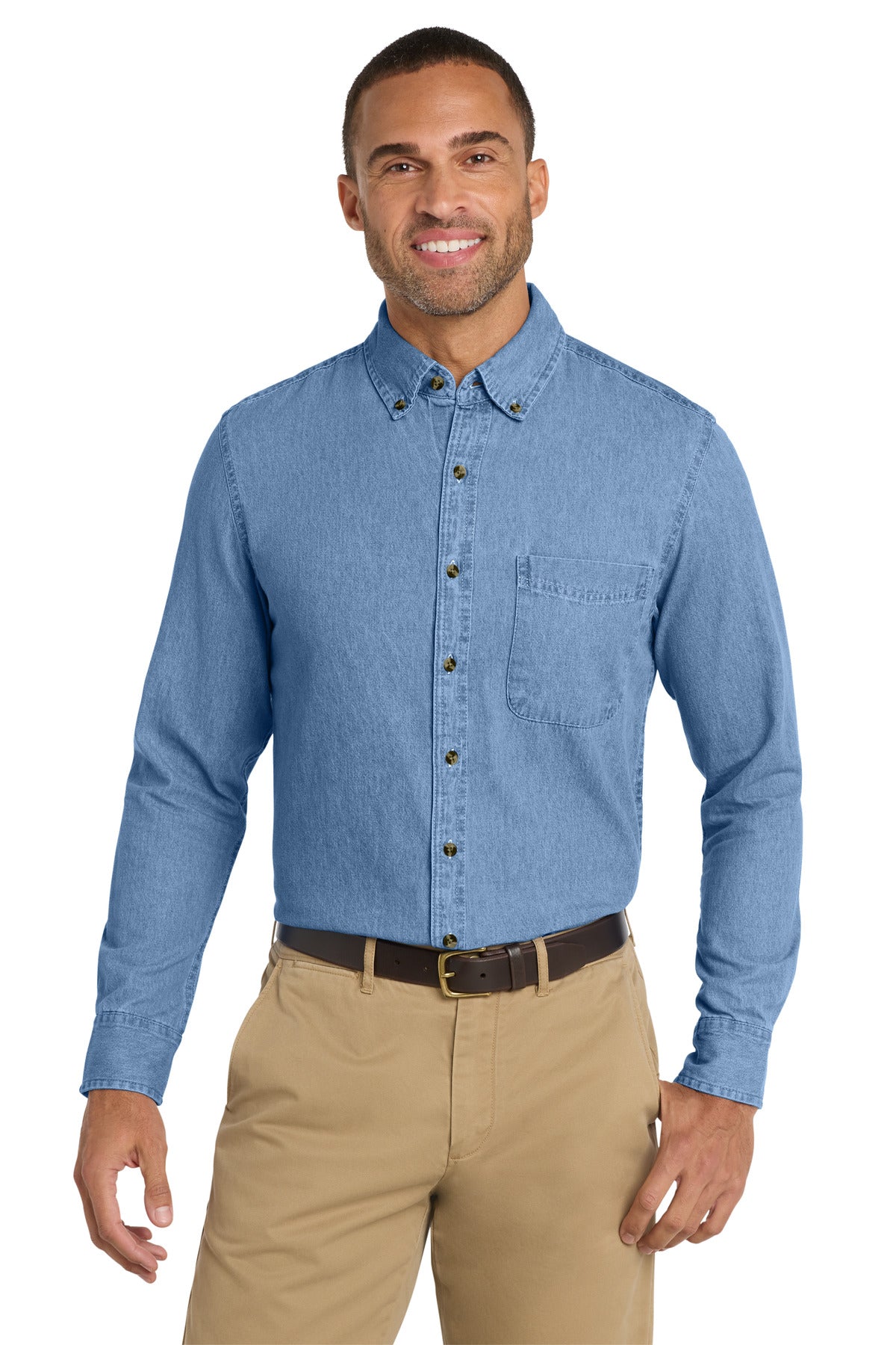 Port & Co ™  Long Sleeve Value Denim Shirt. SP10