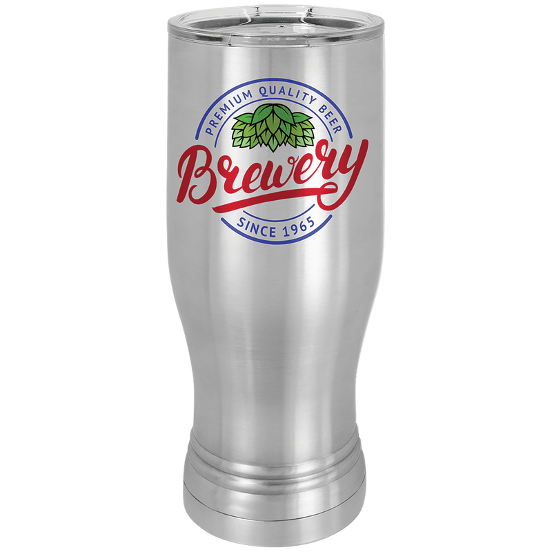 Stainless Steel Sublimatable 20 oz. Polar Camel Pilsner with Clear Lid
