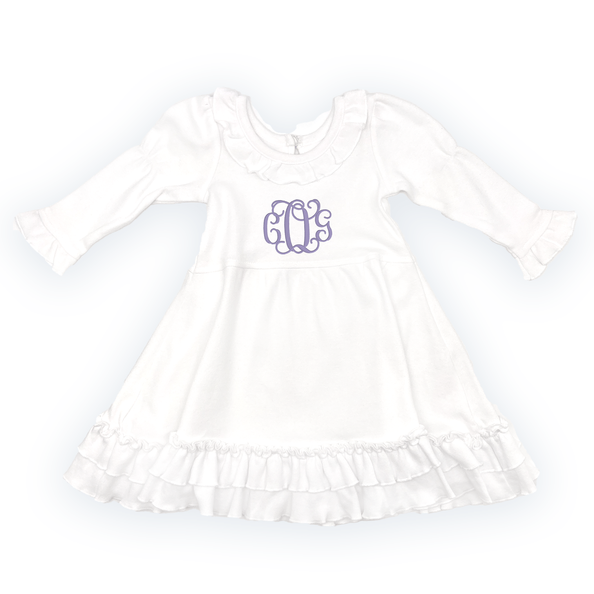 Girls' White Ruffle Dress