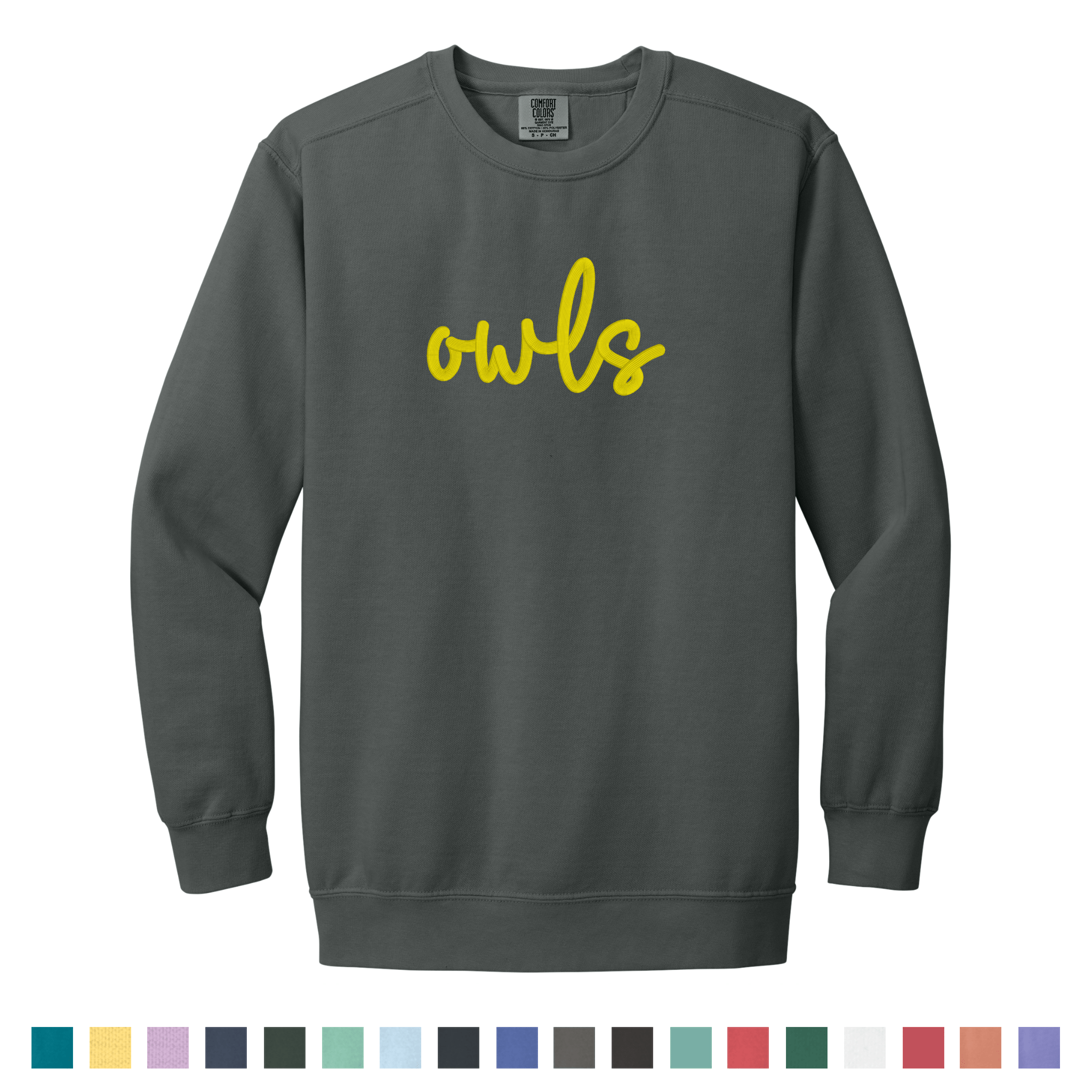 Custom Puffy Embroidery COMFORT COLORS ® Heavy Weight Crewneck Sweatshirt
