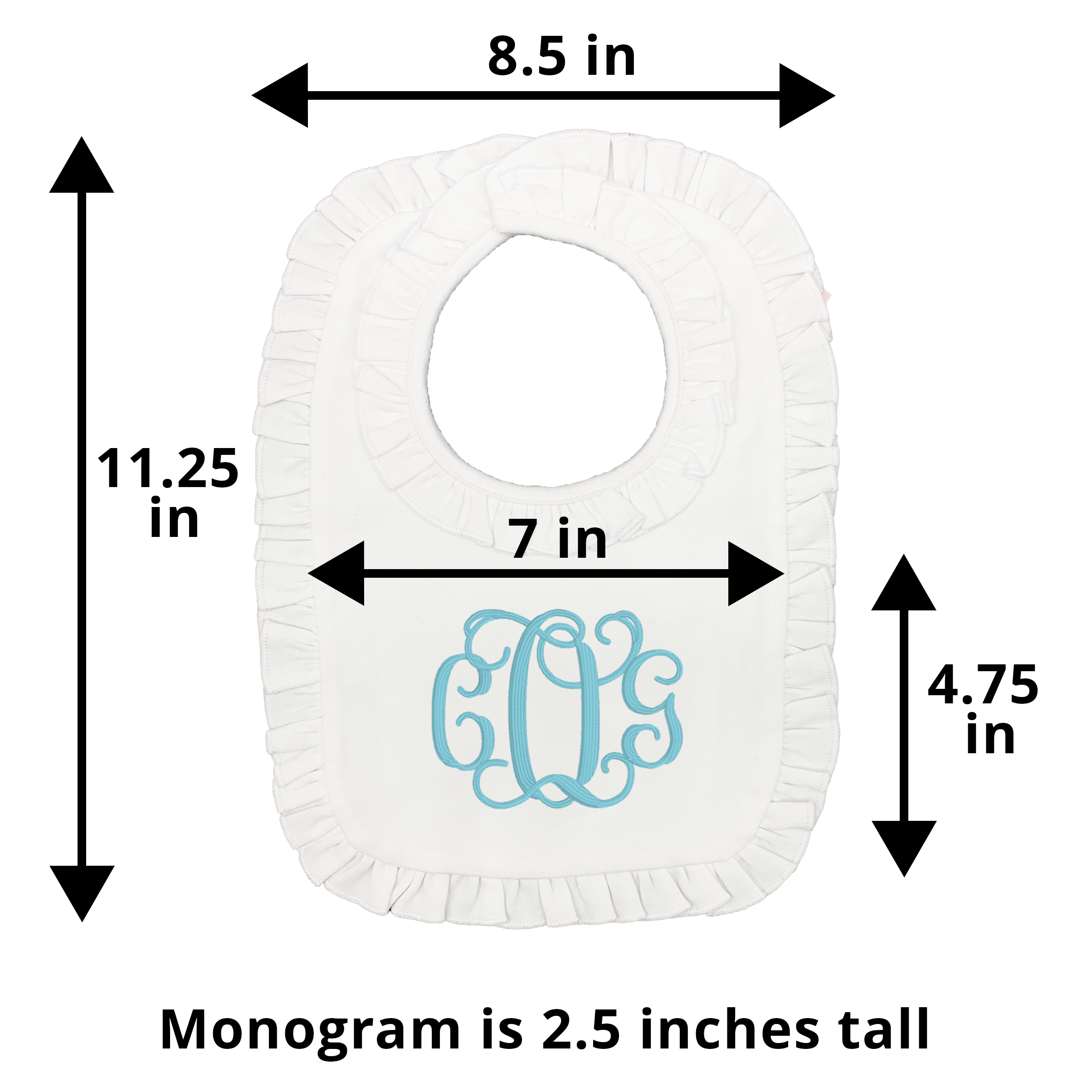 White Soft Cotton Ruffle Bib