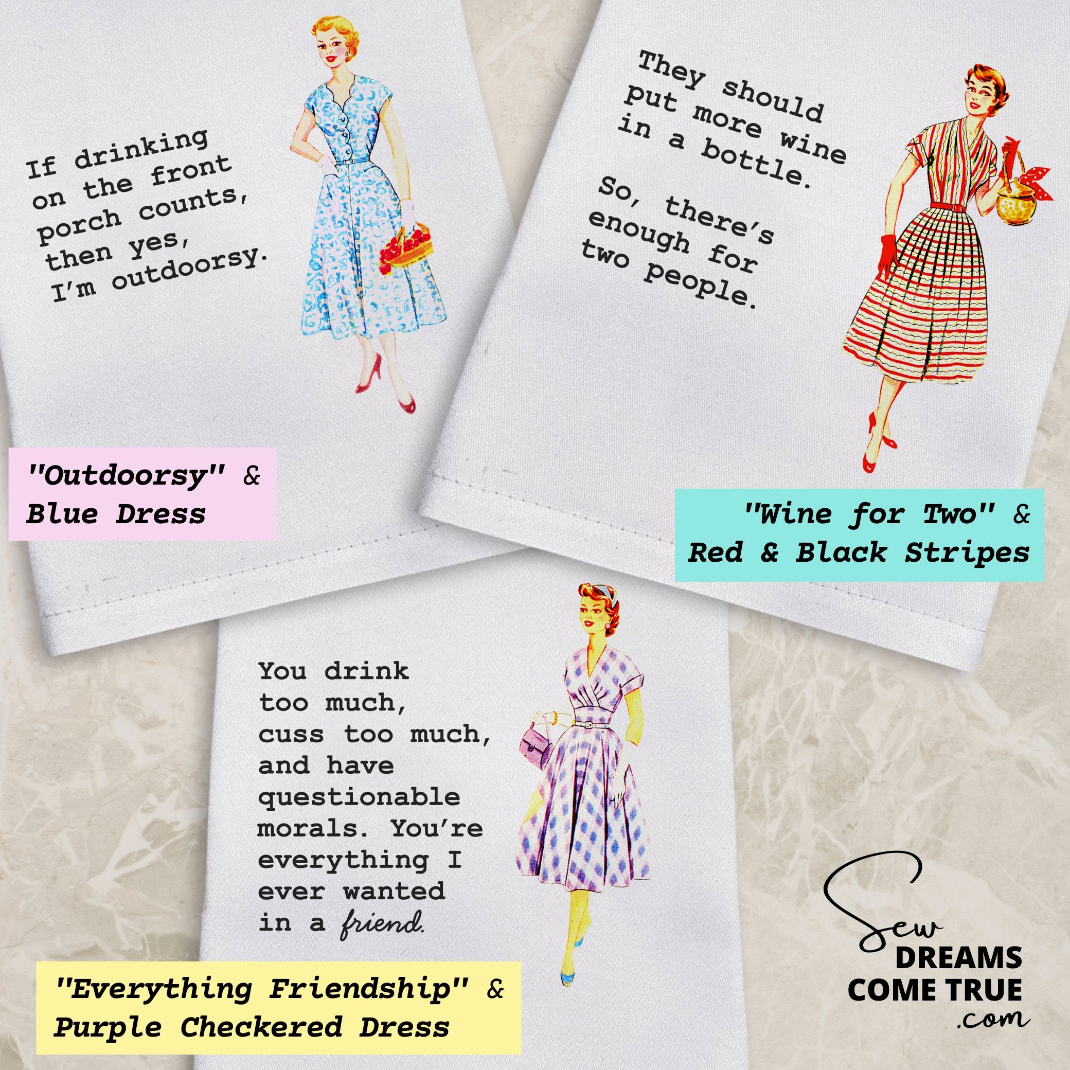 Cheeky Retro Towels - Personalize from 18 options